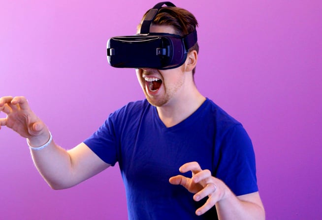 a guy with vr headset